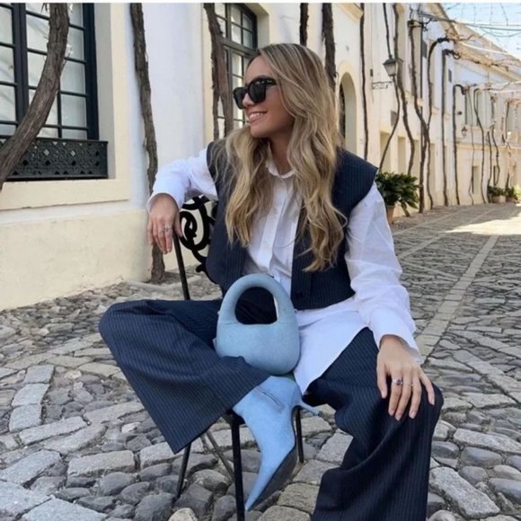 ZARA DENIM BLUE BAG - Picture 8 of 12